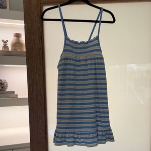 Blue and Yellow Terrycloth Frankie’s Bikinis Striped Dress